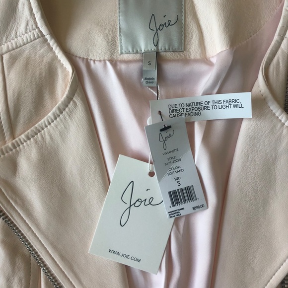 Joie Vivianette Leather Jacket - Soft Sand - Picture 4 of 4